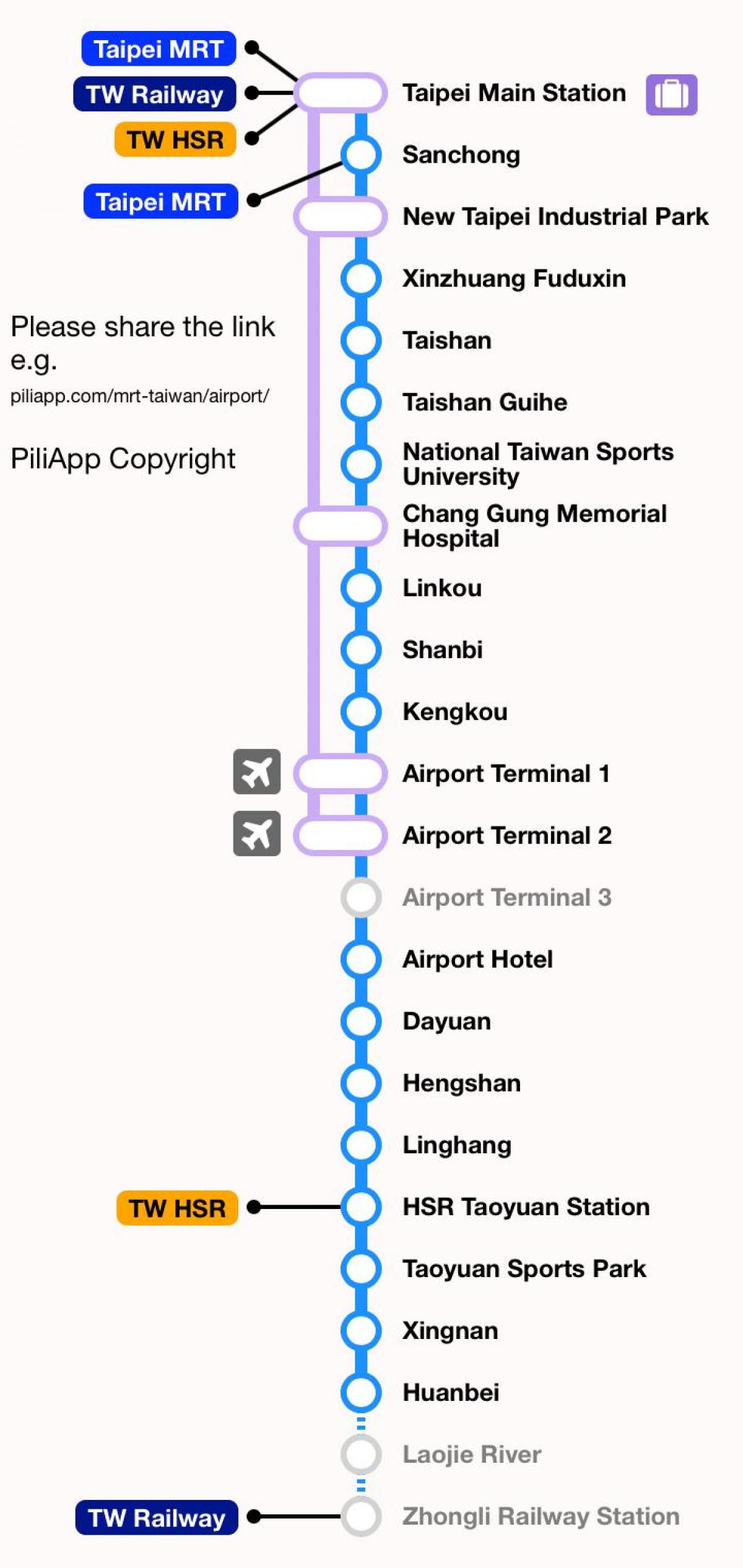 Taipei mrt peta bandara taoyuan