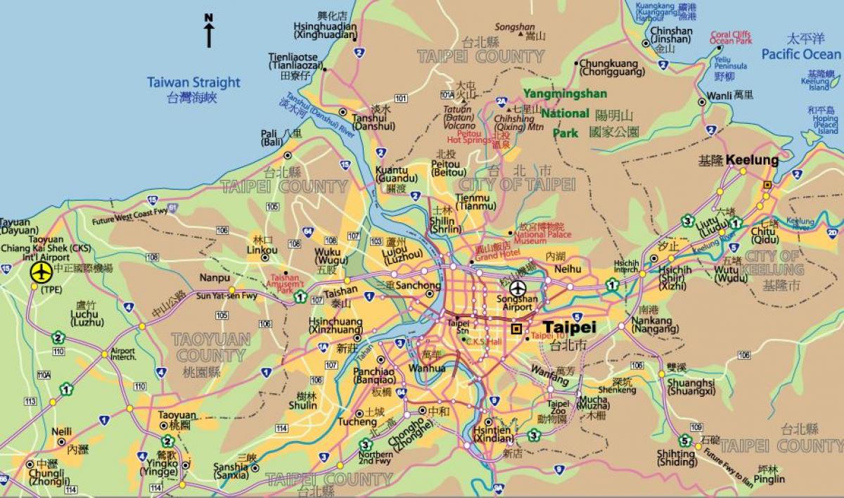 Taipei pusat kota peta