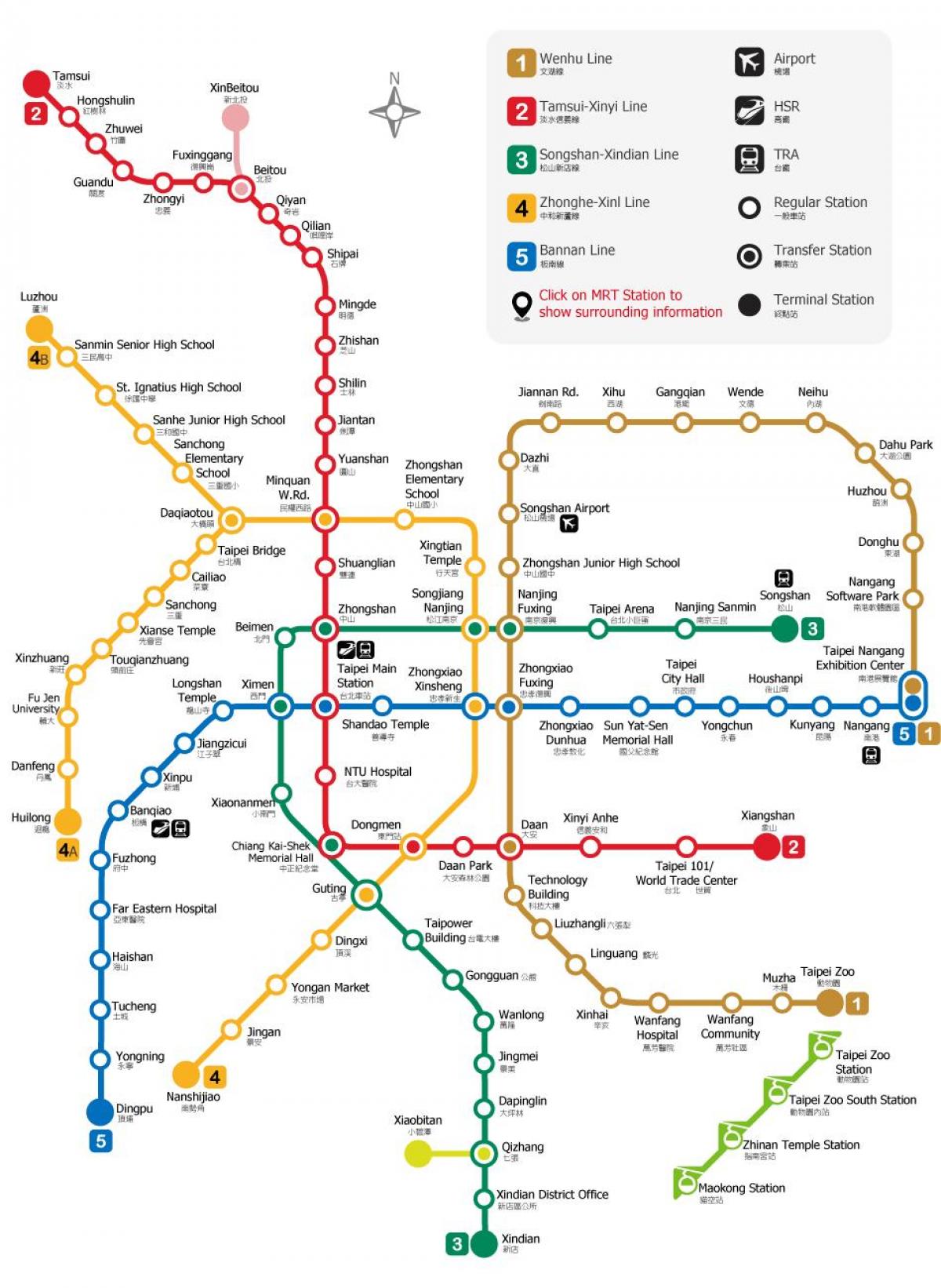 Stasiun kereta api Taipei peta