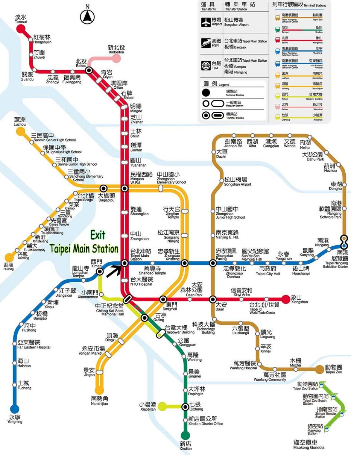Taipei main stasiun kereta api peta