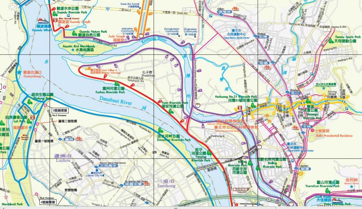 peta Taipei jalur sepeda