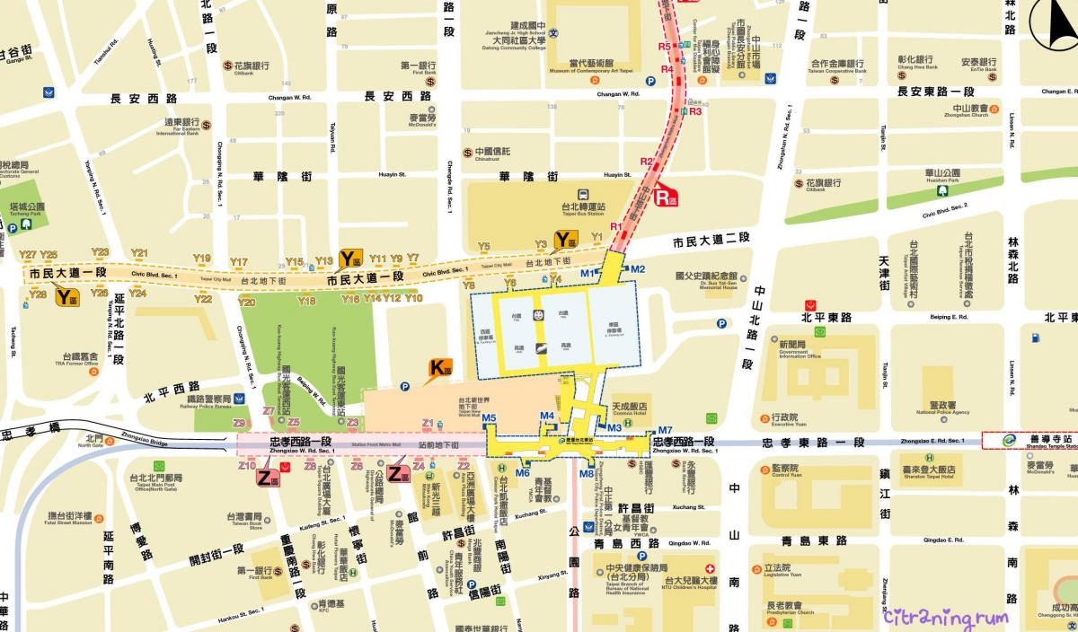 peta Taipei mall bawah tanah