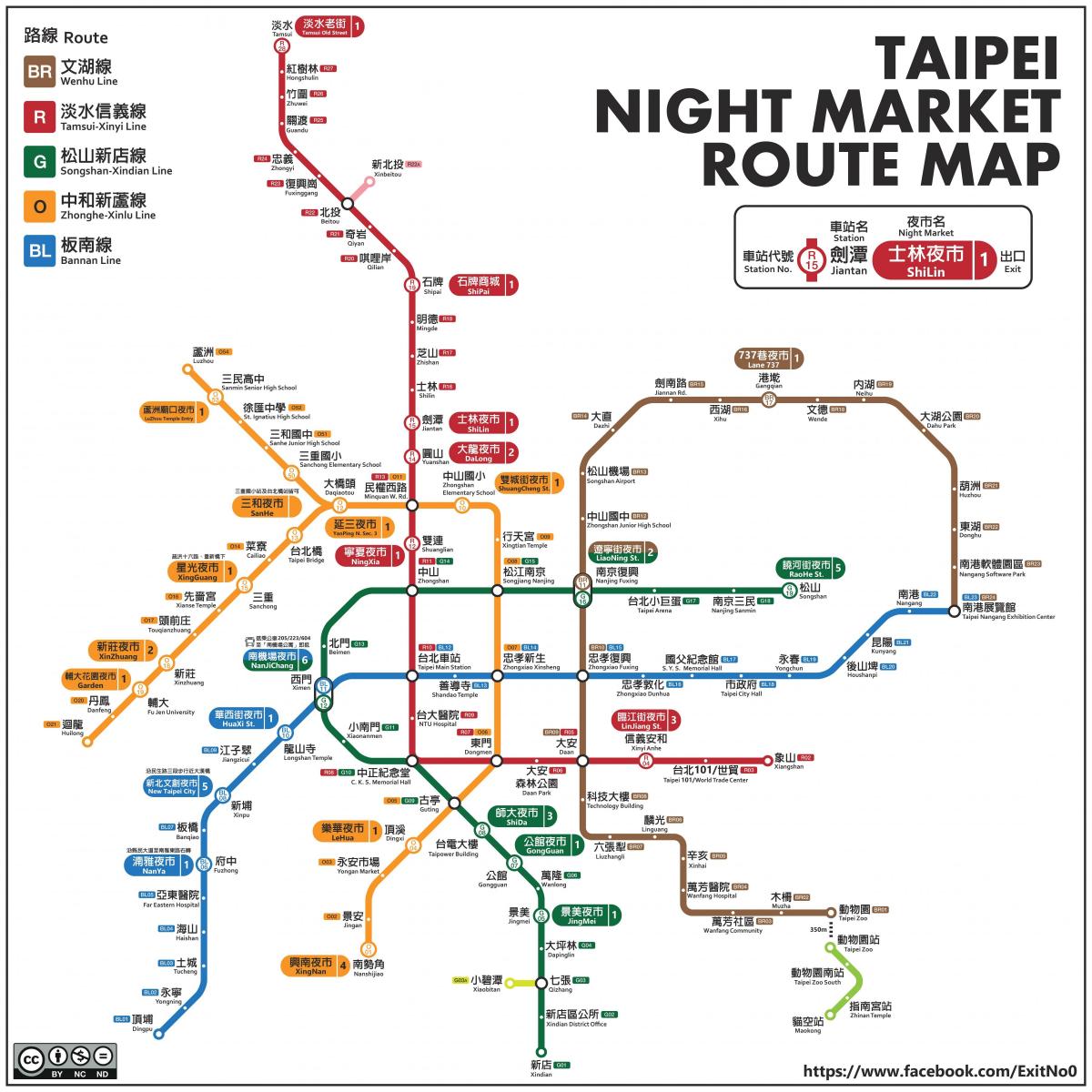 peta Taipei-pasar malam